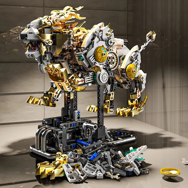 Motorized Lion - Kinetic Mechanical Building Set