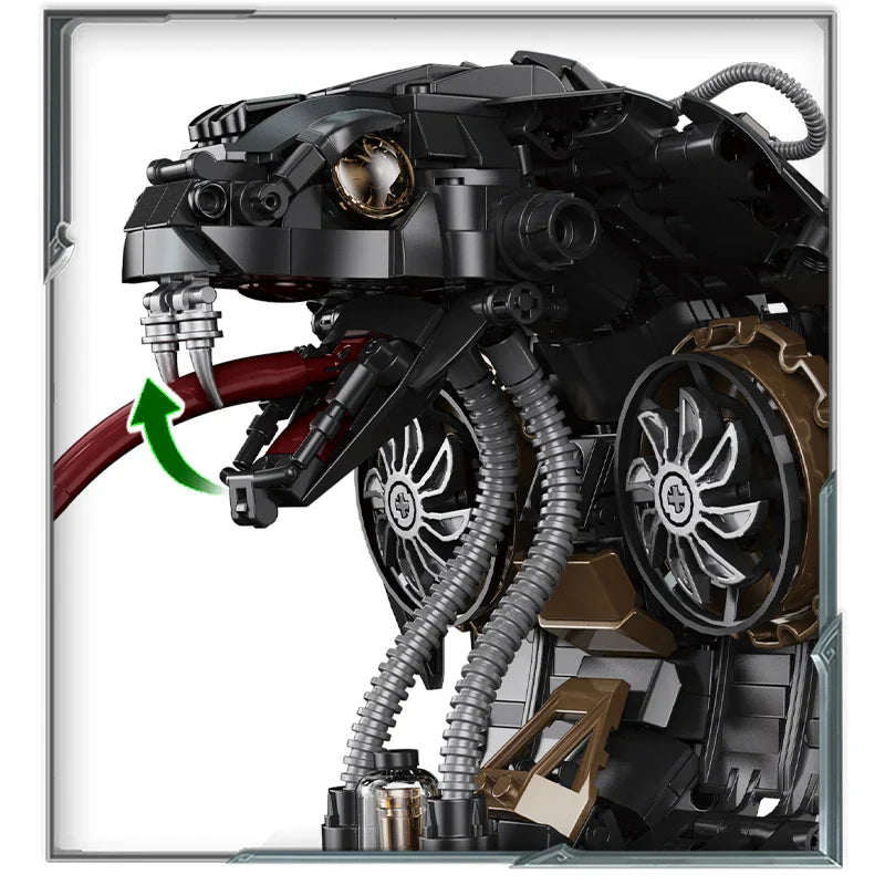 Cyber-Serpent Mechanical Snake - 1000+ Piece Technical Building Set
